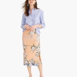 J Crew Floral Midi Slip Skirt